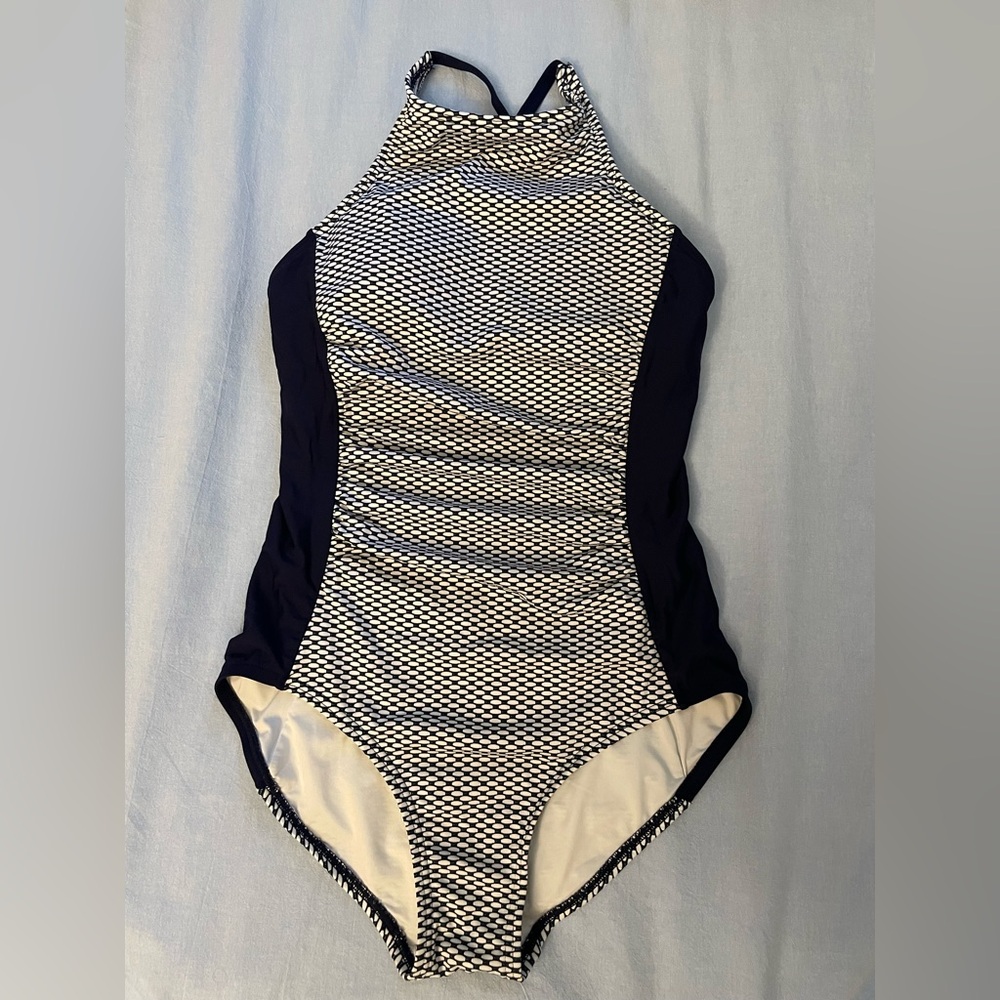 Calvin Klein Black and White Women Swim One Piece